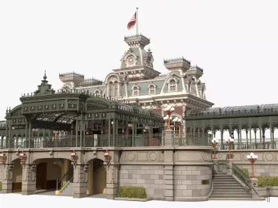 Railroad Main Street Station 3D model