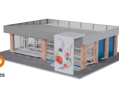 Mini market store 3D model