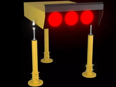 PAPI Airport Approach Light Precision Approach Path Indicator Low-poly 3D model