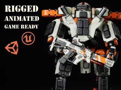 Etasphera07 sci-fi robot Low-poly 3D model