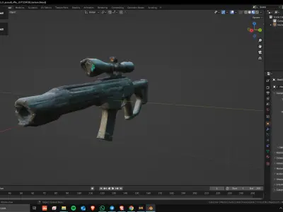 Sci-Fi Assault Rifle 01 Low Poly Game Ready Asset Low-poly 3D model