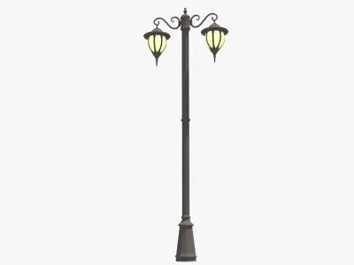 Street Lamp Low-poly 3D model 38