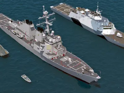  US Warships 3D Models Collection 