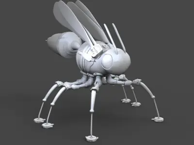 Metal - Mechanical Wasp Character 3D model