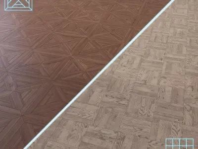 Parquet - Laminate - Wooden floor 2 in 1 Low-poly 3D model 90