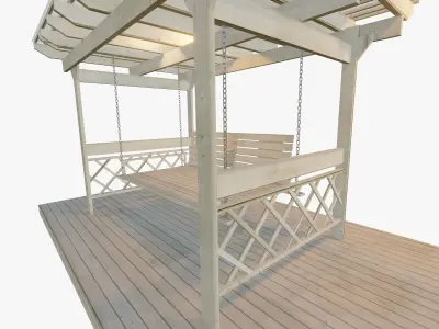 Wooden Pergola 3D Model Pack