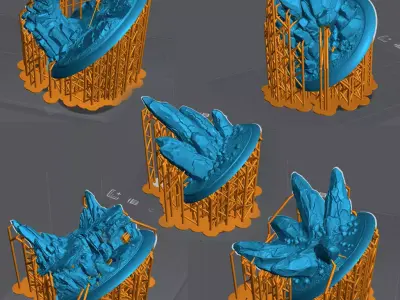  Volcanic Terrain Set 3D STL - Pre-supported 3D print model