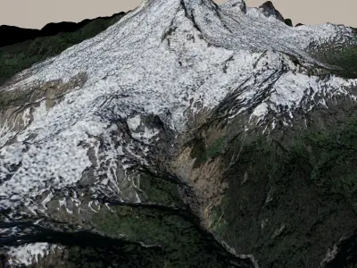 Relief map of Mount Baker Volcano  Washington 3D model