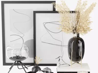 Decorative Set Housewolf Low-poly 3D model