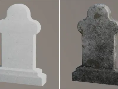 Old Dirty Scary Tombstone cemetery tomb Low-poly 3D model