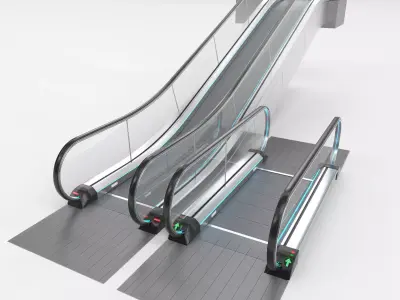 Moving Walkway and Escalator Without Stairs Adjustable 3D model
