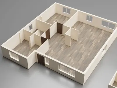 5 Floor Plans 3D model