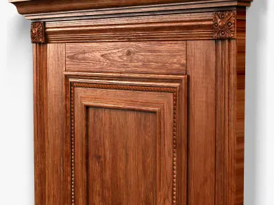 Door0059 wooden door on wall 3D model