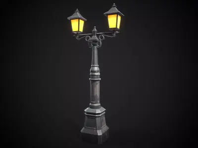 Stylized street light Low-poly 3D model purchase