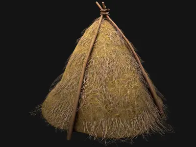 Haystack Stack of Hay Large Pile Low-poly 3D model