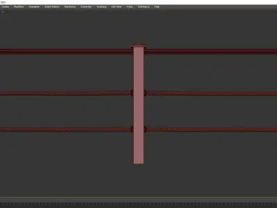 Rope handrail 3D model