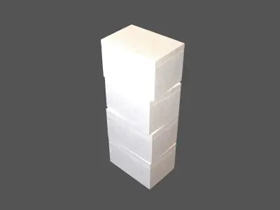 Styrofoam Box Stack v1 002 Low-poly 3D model