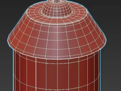 hiper-vimi-h192-3 three light brass ceiling fixture with glas... 3D model