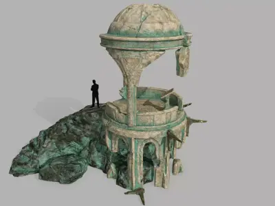 old temple  Low-poly 3D model