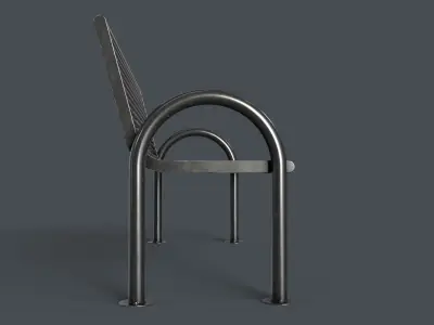 Metal Modern Bench 20 PBR Game Ready Low-poly 3D model