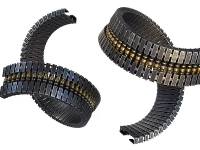 Ammo Feed Chute with Ammo Low-poly 3D model