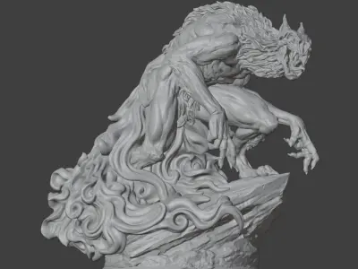 Shadow Wolf 50mm 3D print model