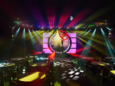 Concert stage design 3D model Texture