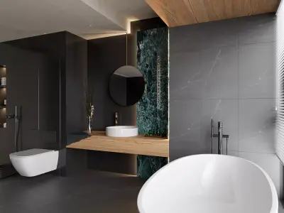 Modern main bathroom WC shower room 3D model