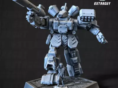 Heavy Mech Cody 100mm Poseable Set 3D print model