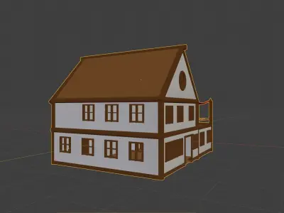 Medieval Low-poly Tavern  Low-poly 3D model
