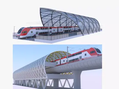 Stadler Kiss USA stations II 3D Model Pack