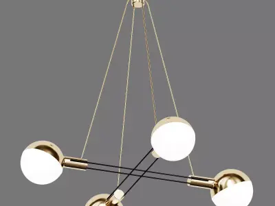 Striking Stilnovo Four Large Globes 3D model