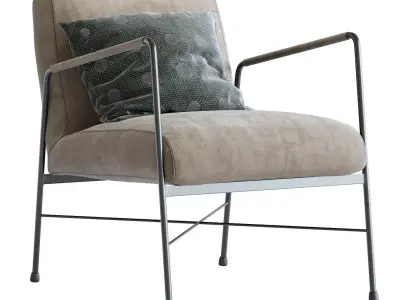 Derry Genuine Leather Armchair 3D model