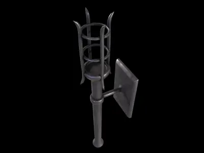 Medieval Torch V1 - 02 Low-poly 3D model