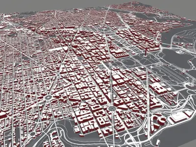 Cityscape Washington USA 3D model