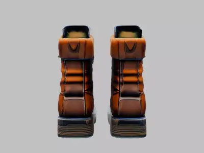 leather boots Low-poly 3D model