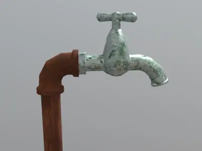 Faucet water tap - water tap Low-poly 3D model