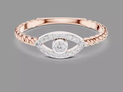 Evil Eye Light Diamond Ring  3D print model