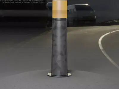 Galvanized Light-Column -10- Street-Light 9 Low-poly 3D model