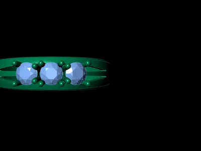 ring triple stones 3D print model