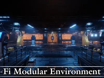 Sci-Fi Modular Environment Kit VOL01 Low-poly 3D model