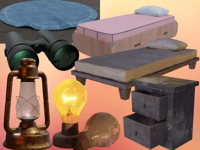Gravity Falls Attic Furniture Set 3D Model Pack