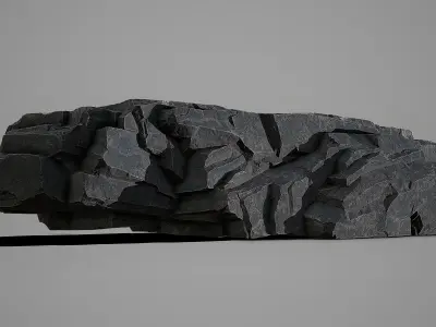 High and Mid Poly Cliff Universal Rock 4k Texture 3D model 3D model