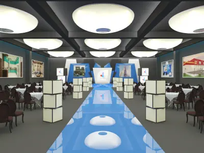 Event Stage Hall 3D Model 3D model