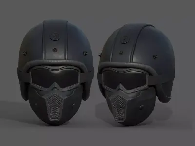 Helmet scifi military combat 3d futuristic technology  Low-poly 3D model