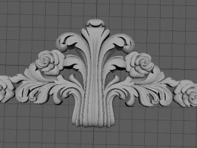dekor ornate gold leaf 3D model