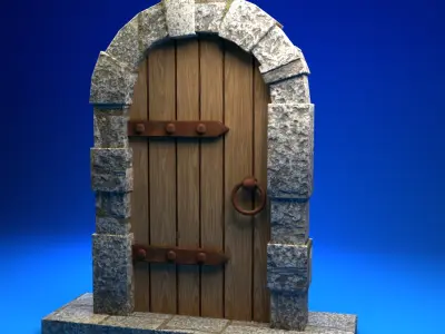 Lowpoly stylized Door Low-poly 3D model