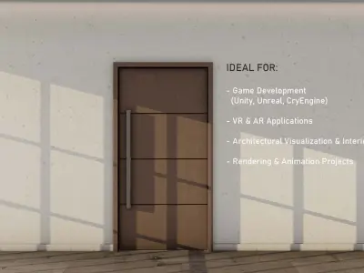 Minimalist Low-Poly Door Perfect for Game VR Environments Door 1 Low-poly 3D model