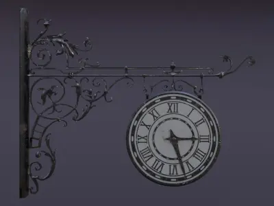 Public Street Clocks Low-poly 3D model