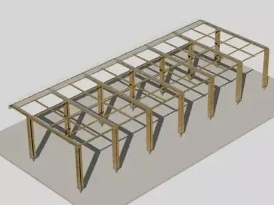 wooden pergola 3D model